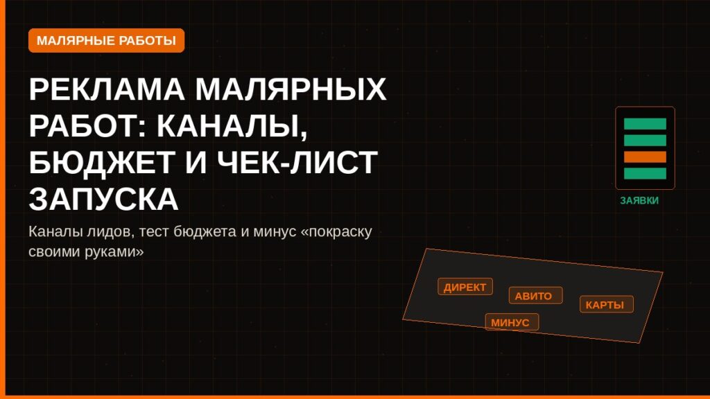 Реклама малярных работ: каналы, бюджет и чек-лист