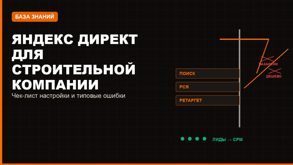Обложка: Яндекс Директ для строительной компании