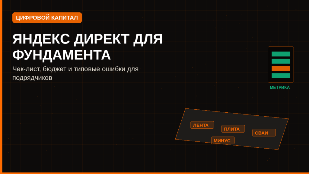 Яндекс Директ для фундамента: чек-лист, бюджет и ошибки